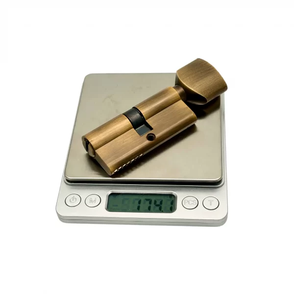 XHardware Mfg. Brass Knob Door Cylinder Lock Matte Yellow Bronze Weight