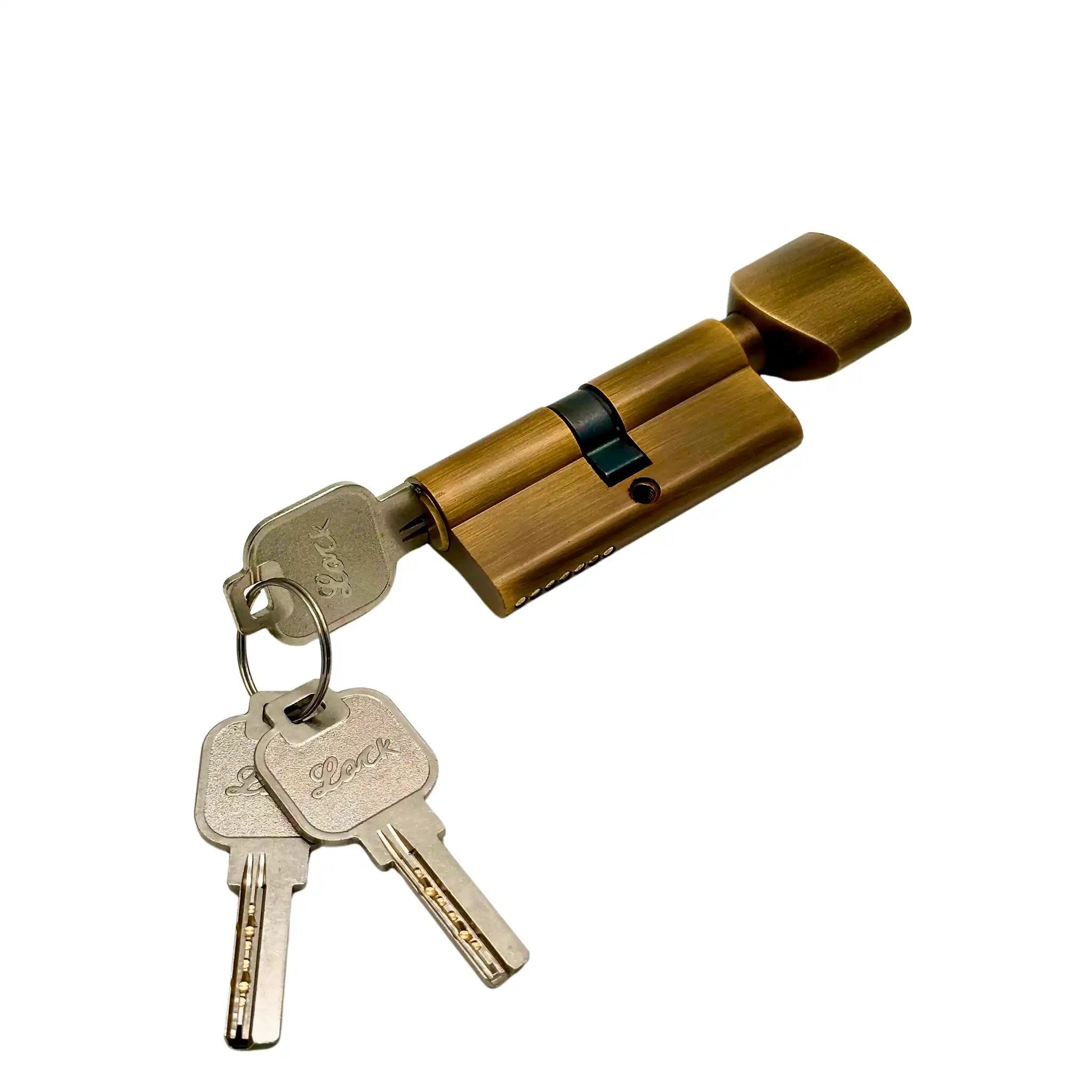 XHardware Mfg. Brass Knob Door Cylinder Lock Matte Yellow Bronze