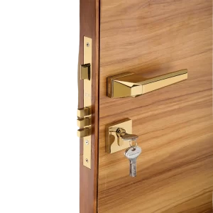 XHardware Mfg. Zamak Door Wooden Door Lock Set PVD Gold Finish